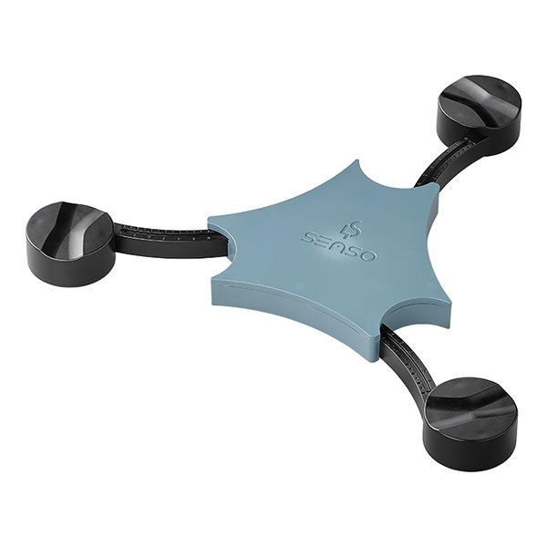 Dankzij de uitschuifbare voetjes past hij eenvoudig onder verschillende maten gasflessen